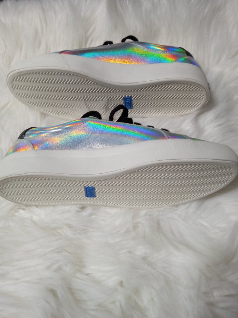 Keds Women's Iridescent Silver Lace Sneakers - Size 9 - Picture 5 of 5